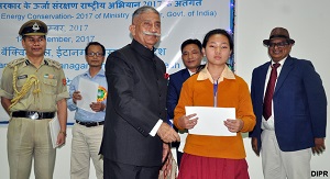 The Governor of Arunachal Pradesh Brig. (Dr.) B.D. Mishra (Retd) gave away the winner on the state level  painting competition on Energy Conservation organised by NHPC to promote energy conservation and prevent energy misuse at State Banquet Hall, Itanagar on 14th November�2017